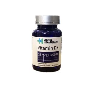 Lignel Vitamin D3 25Mcg(1000Iu) Softgels X60