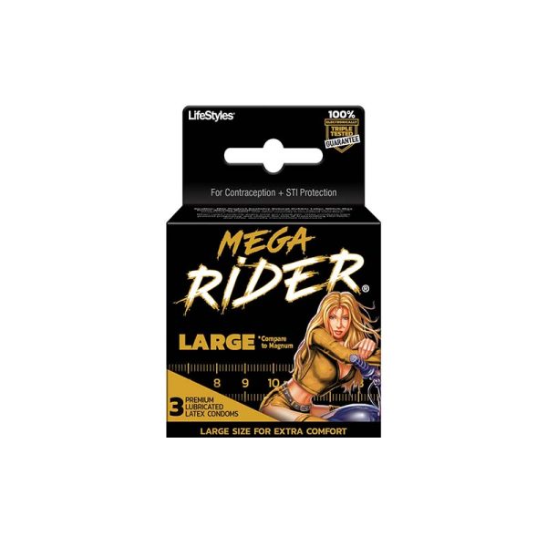Mega Rider Large Condoms X 3
