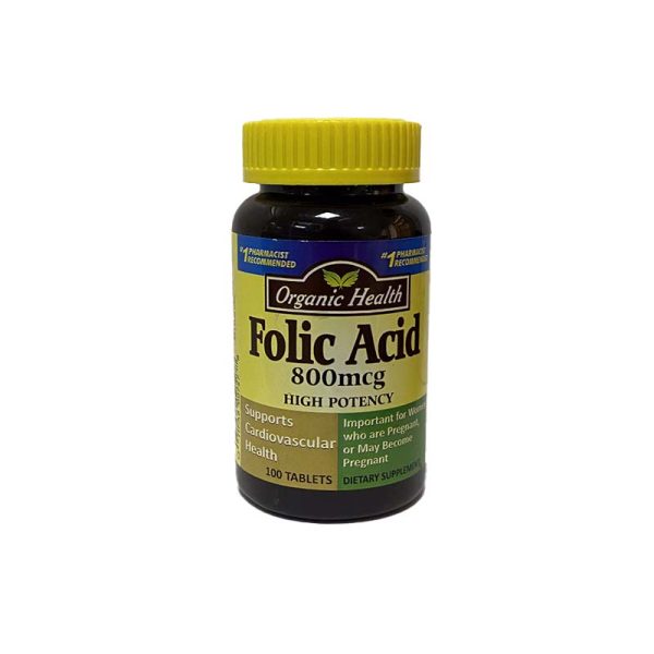 Organic Health Folic Acid 800Mg Tablets X100