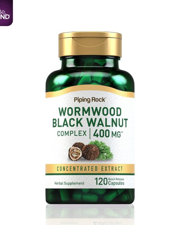 Piping Rock Wormwood Black Walnut Capsules 400mg | 120 Count | Herbal Extract Complex | Non-GMO, Gluten Free Supplement