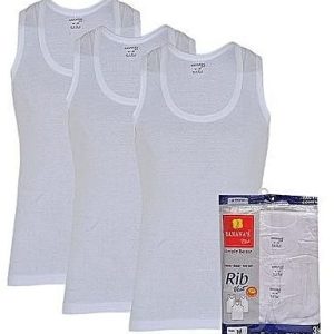 Banana 3-in-1 Men?s Rib Vest Singlet Underwear- White