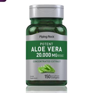 Piping Rock Aloe Vera Capsules 20000mg | 150 Softgels | Concentrated Extract Supplement | Non-GMO, Gluten Free