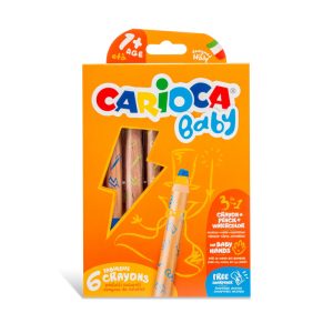 Carioca Baby Crayons 3 in 1- 6pcs