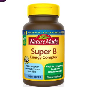 Nature Made Super B Energy Complex, Dietary Supplement for Brain Cell Function Support, 60 Softgels, 60 Day Supply