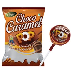 Choco caramel lollipops
