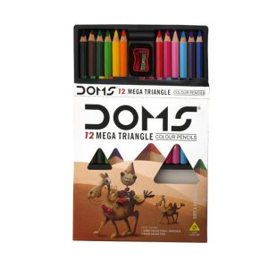 DOMS Mega Triangle Colour Pencils | 12 Colour Set
