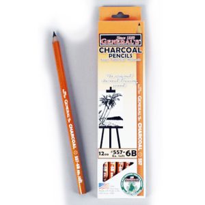 General?s Charcoal Pencils 557-6B | 12pcs Set