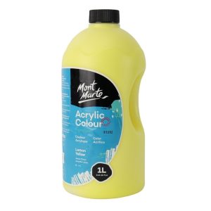 Mont Marte Signature Acrylic Paint Pump Bottle 1L ? Lemon Yellow