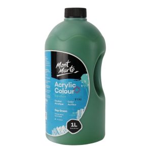 Mont Marte Signature Acrylic Paint Pump Bottle 1L ? Sap Green