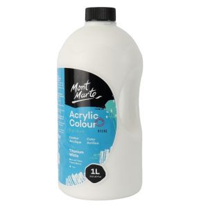 Mont Marte Signature Acrylic Paint Pump Bottle 1L ? Titanium White