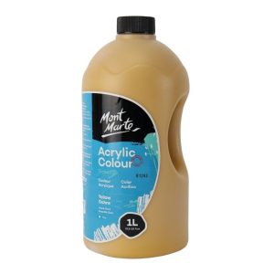 Mont Marte Signature Acrylic Paint Pump Bottle 1L ? Yellow Ochre