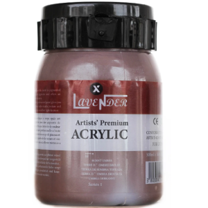 Lavender Acrylic Paint- Burnt Umber 500ml