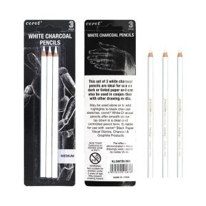 Bianyo White Charcoal Pencils | 3pcs Set