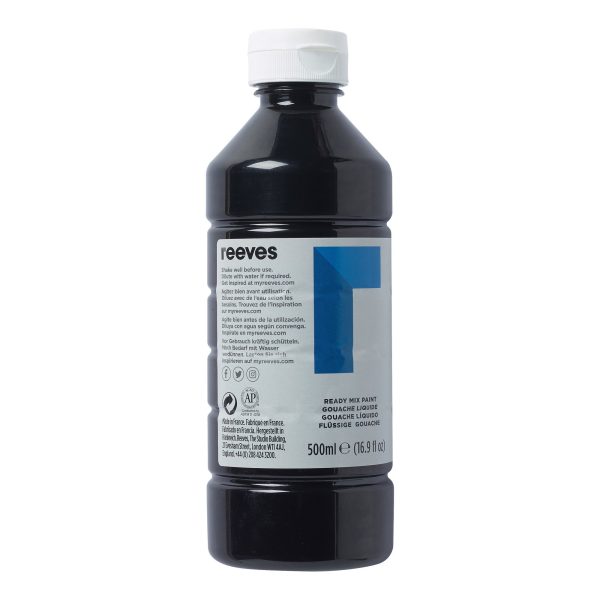 500ml Reeves Ready Mix Gouache Paint ? Black