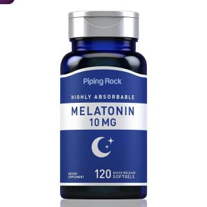 Piping Rock Melatonin 10mg | 120 Softgels | Highly Absorbable Supplement | Non-GMO, Gluten Free