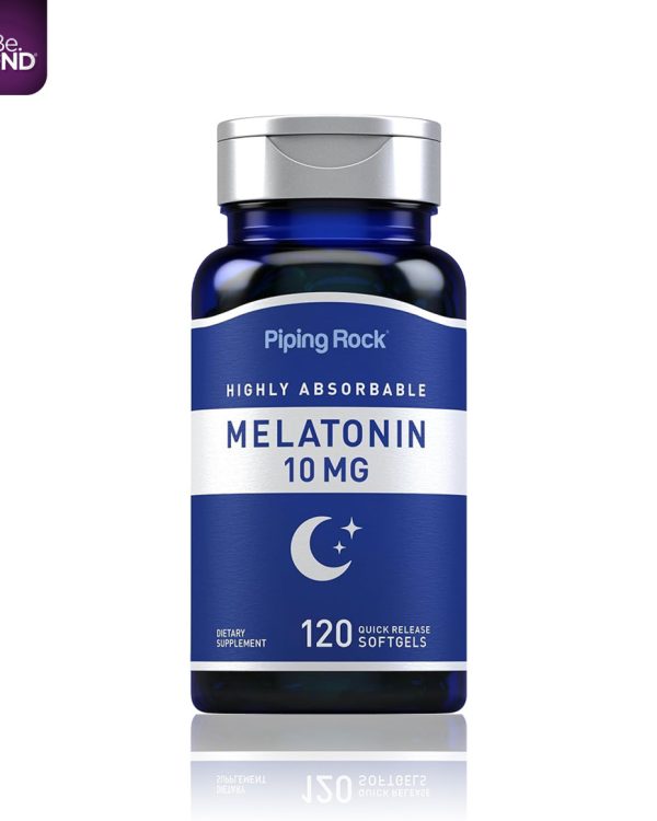 Piping Rock Melatonin 10mg | 120 Softgels | Highly Absorbable Supplement | Non-GMO, Gluten Free