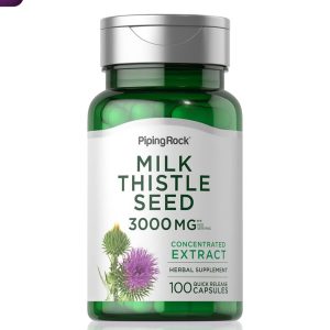 Piping Rock Milk Thistle Supplement 3000mg | 100 Capsules | Concentrated Herbal Extract | Non-GMO, Gluten Free