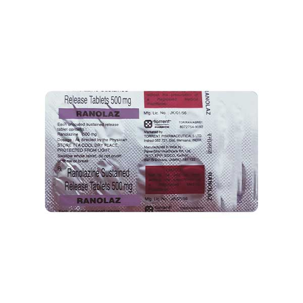 Ranolaz 500mg Tablet 10?S