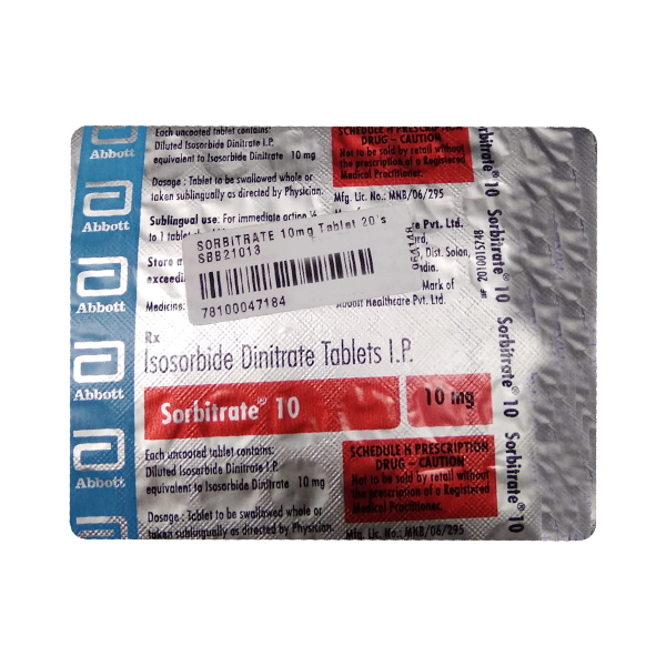 Sorbitrate 10mg Tablet 50?S