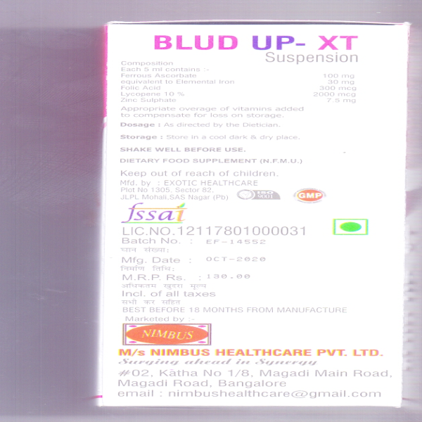 BLUD UP XT ORANGE FLAVOUR Suspension 200ml