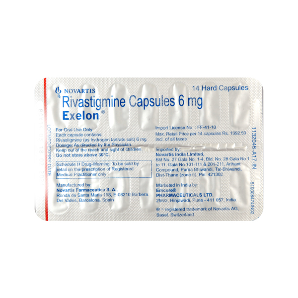 Exelon 6mg Capsule 14?S