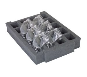 Gratnell Tray Insert, Foam, 20 Safety Glasses (PK6)