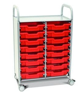 Callero Plus Double Trolley with Shallow Trays