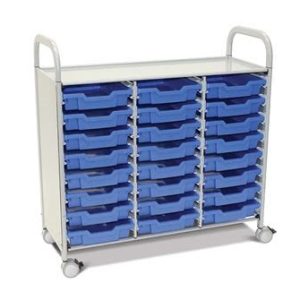 Callero Plus Treble Trolley with Shallow Trays