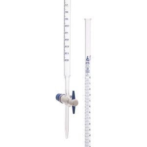 Burette, Glass, PTFE Stopcock, 25 x 0.1ml, Class B