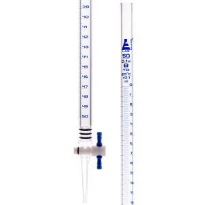 Burette, Acrylic, PTFE Stopcock, 50ml x 0.1ml