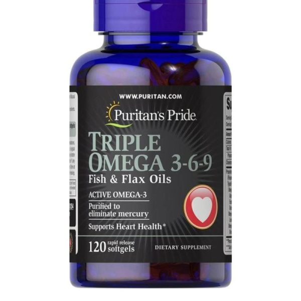 Puritans Pride Triple Omega 3-6-9 Fish & Flax Oils.