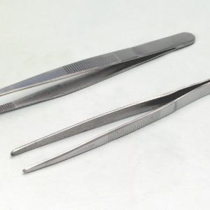 Forceps, stainless steel Blunt Tip, 125mm Long (Pk 10)