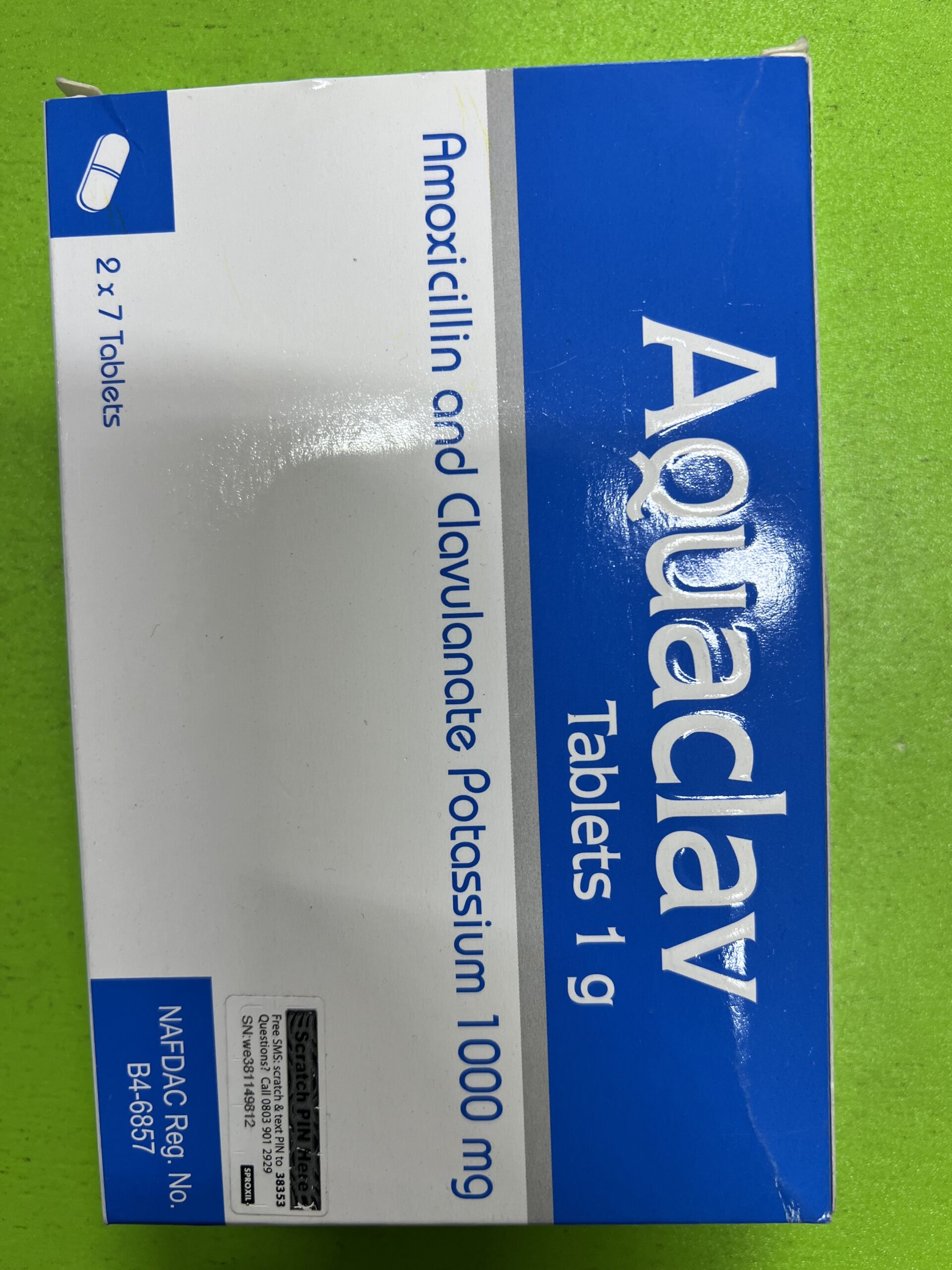 AMOXICILLIN/CLAVULANIC ACID 1G (AQUACLAV)