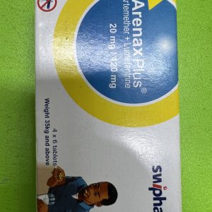 ARTEMETHER/LUMERFRANTRINE 20/120MG (ARENAX PLUS)BY 24 TAB