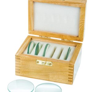 Lens, 6 asstd 50mm dia. in wooden box