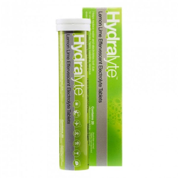 HYDRALYTE Lemon Lime Flavoured Effervescent Electrolyte Tablets 20 Tablets