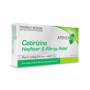 ApoHealth Cetirizine 10mg Hayfever & Allergy Relief Tablets