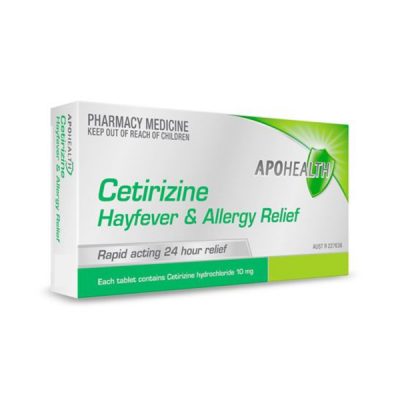 ApoHealth Cetirizine 10mg Hayfever & Allergy Relief Tablets