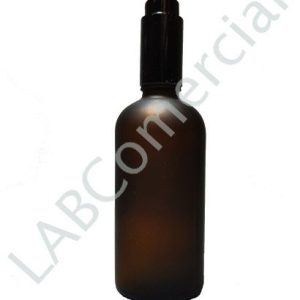 100ml Amber Frosted Glass Bottle & DIN18 Push-Button Dropper