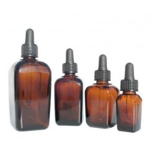 100ml Amber Square Bottle & 18mm Pipette Dropper Screw Cap