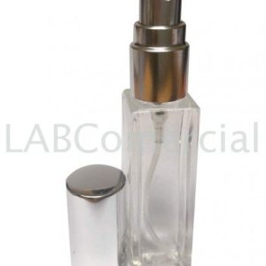 10ml Square Clear Glass Bottle & Silver Atomiser Spray