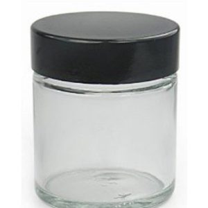 120ml Clear Glass Jar & Black Bakelite Screw Cap