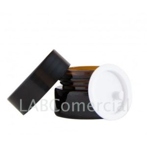 15ml Amber Glass Jar & Plastic Black Cap