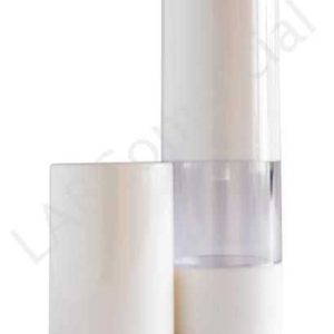 15ml Clear Airless Dispenser Bottle, White Over-Cap