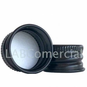 18mm Black Aluminium Screw Closure Cap