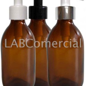250ml Amber Glass Sirop Bottle & PP28 Dispenser Pump