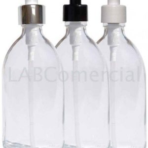 250ml Clear Glass Sirop Bottle & PP28 Dispenser Pump