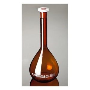 250ml Amber Volumetric Flask with Stopper, class A