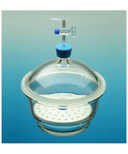 300mm Desiccator, Glass Stopcock & Porcelain Plate
