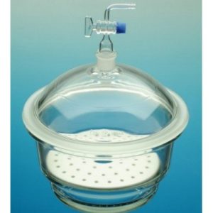 300mm Desiccator, 24/29 Stopcock & Porcelain Plate